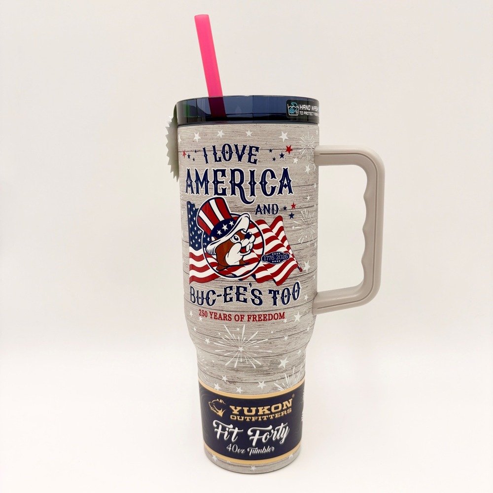 Yukon Outfitters Buc-ees 40oz Tumbler Fit Forty Glow in the Dark Patriotic 1776